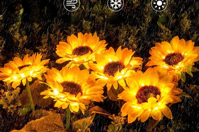 Подсолнух на солнечной батарее садовый фонарь- фото № 9