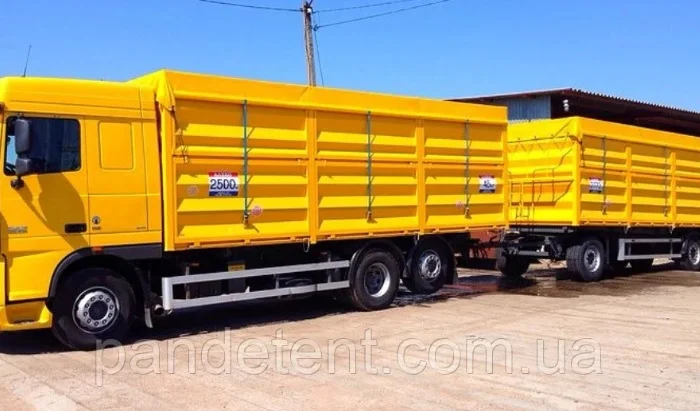 Тент полог на Камаз зерновоз и прицеп 3х 6 м, накидка из ткани ПВХ- фото № 3