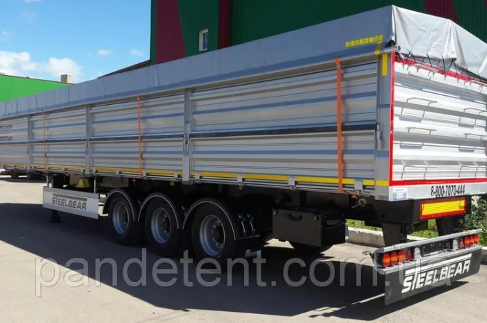 Тент полог на Камаз зерновоз и прицеп 3х 6 м, накидка из ткани ПВХ- фото № 4