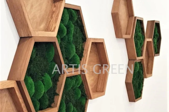 Стабилизированный мох ягель на панелях- фото № 1