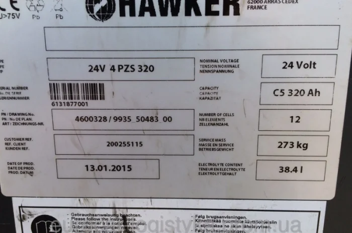 Штабелер MANITOU LOC 1, 1т 2, 8м 2015р-акам.батарея- фото № 2