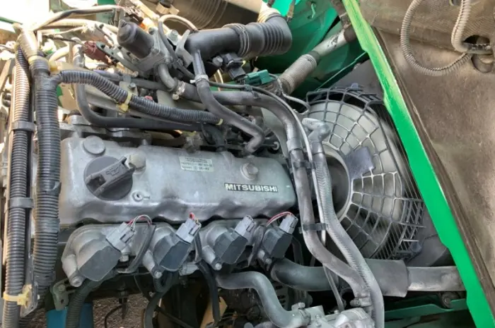 Газ-бензиновый вилочный погрузчик Mitsubishi с двумя дополнительными секциями гидравлики- фото № 6