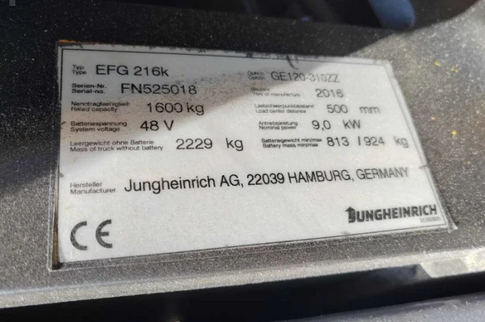 Jungheinrich EFG 216K 2016 рік- фото № 10