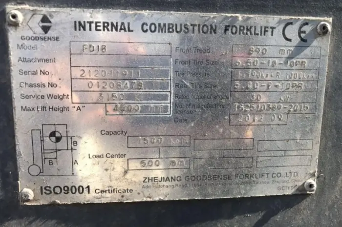 Автопогрузчик Гудсенс вилочный грузоподъёмностью 1, 8 тонны- фото № 7