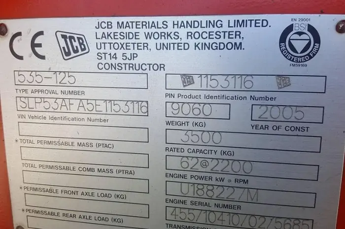 Телескопический погрузчик JCB 535-125 2005 года- фото № 4