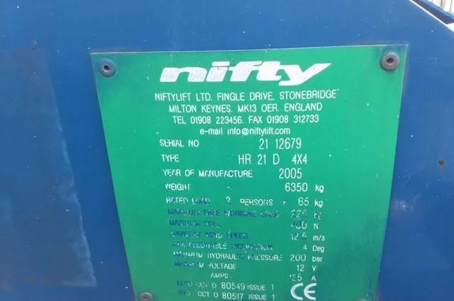 Коленчатый подъемник Niftylift HR21D, 4х4, дизель, двигатель Kubota, 21м.рабочая высота- фото № 12