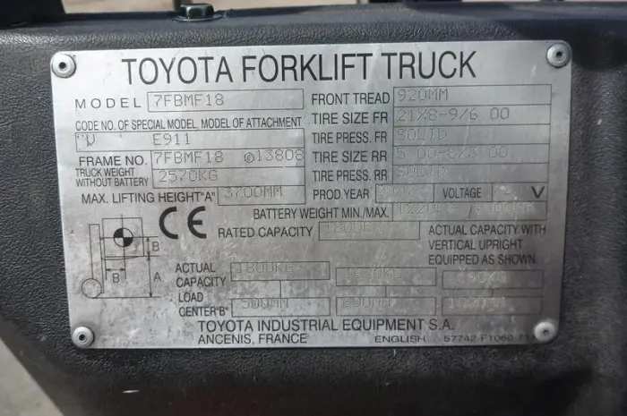 Электропогрузчик бу Toyota 7FBMF18, 2007 г., 1.8 т., 3700 мм высота подъема- фото № 5