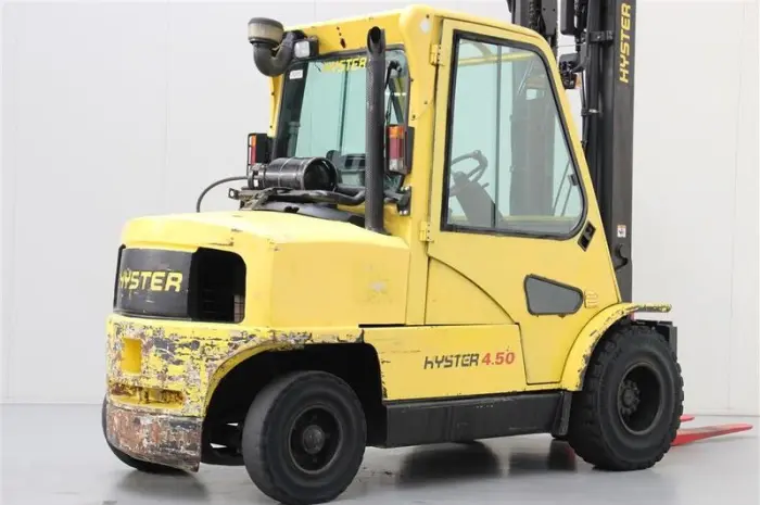 Погрузчик вилочный Hyster H4.50XM, газ, кабина, 4.5т., 2006 г., 1706 м/ч, 4150 мм подъем- фото № 4