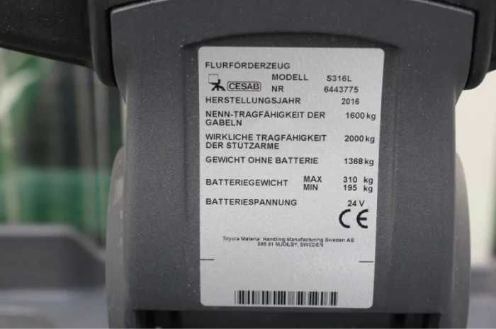 Штабелер, электроштабелер с подножкой Cesab S316L, 6 метров подъем, 2016 года- фото № 5