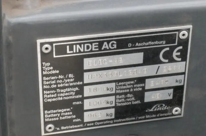 Электропогрузчик Linde E18C, трехопорный, 1800 кг, батарея 2014 года- фото № 8