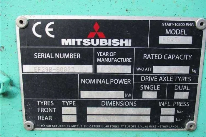 Бензиновый вилочный погрузчик Mitsubishi FG45K- фото № 3