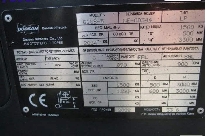 Аренда газовый погрузчик б/у Doosan G15S-5- фото № 9
