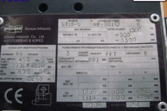Аренда электропогрузчик б/у Doosan B15S-5- фото № 8