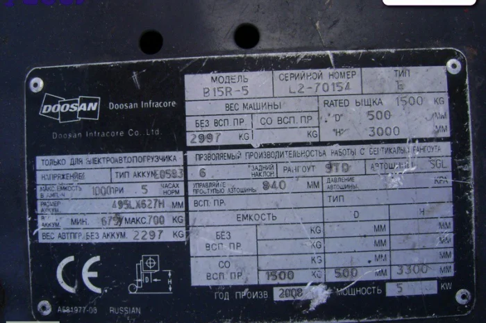 Аренда электропогрузчик б/у Doosan B15R-5- фото № 7