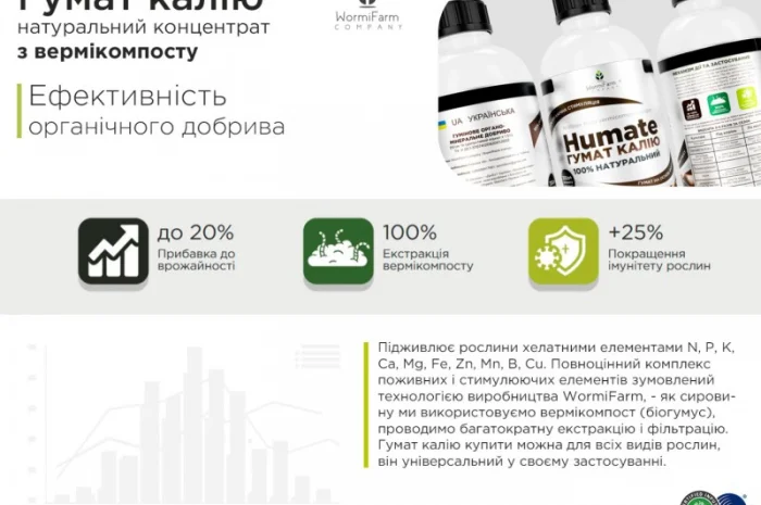 Натуральний Гумат Калію з біогумусу органо-мінеральний 0.5л - 1000л- фото № 3