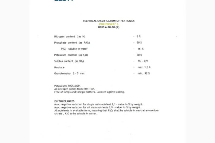 Поліфоска 6 NPK (S) 6-20-30 (7) – комплексное удобрение- фото № 3