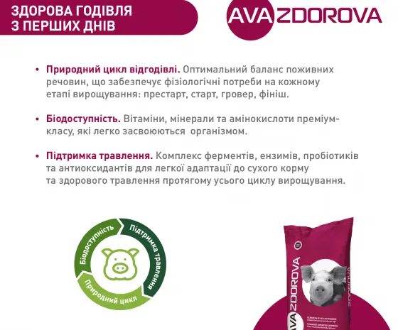 БМВД для свиноматок поросных AVA ZDOROVA (Здоровая) Супорос 10%- фото № 2