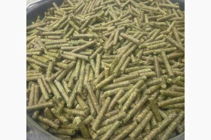 Гранулированная люцерна, люцерна в пеллетах, гранулированный корм, кормовая гранула- фото № 1