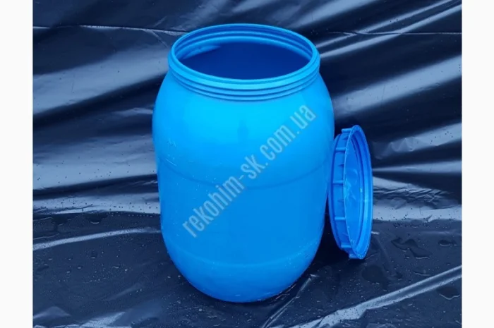 Бочка пластикова, харчова 200л. (б/в) кришка під закрутку- фото № 1