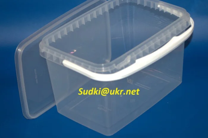 Ведро пластиковое прямоугольное на 2 литра- фото № 1