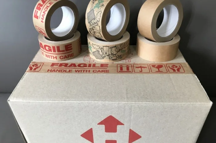 Бумажный крафт скотч с логотипом FRAGILE (ХРУПКОЕ) 48 мм х 50 м Viskom- фото № 5