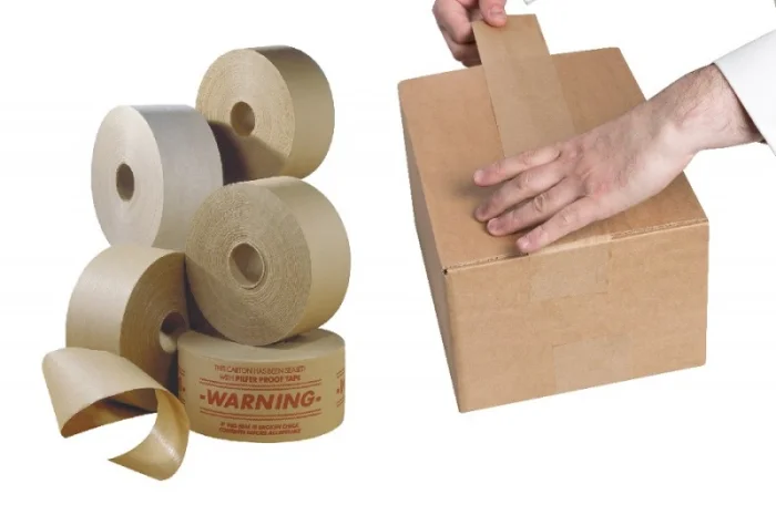 Бумажный крафт скотч активируемый водой, клейкая лента- фото № 1
