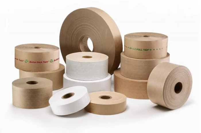 Бумажный крафт скотч активируемый водой, клейкая лента- фото № 2