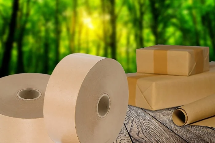 Скотч крафт бумажный 60 мм х 200 м, активируемый водой- фото № 3