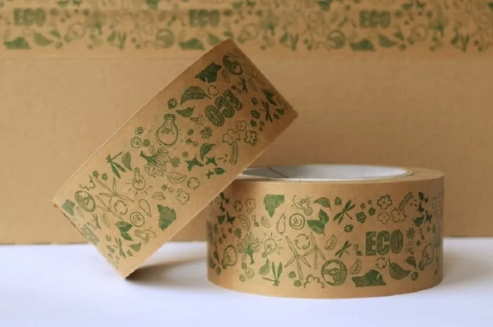Бумажный крафт скотч с логотипом ECO 48 мм х 50 м, Viskom- фото № 1