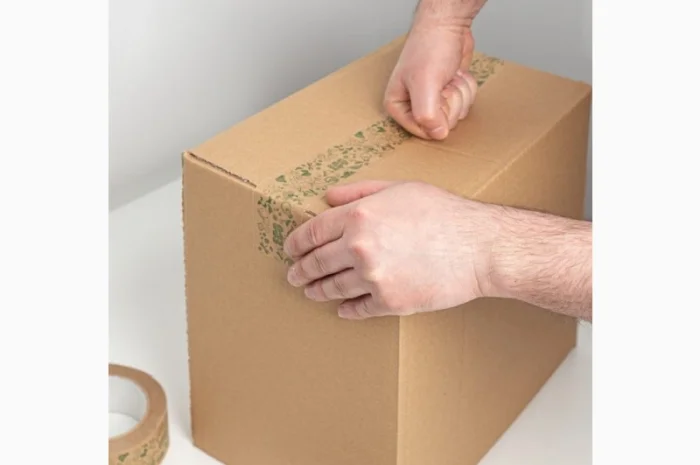 Бумажный крафт скотч с логотипом ECO 48 мм х 50 м, Viskom- фото № 12