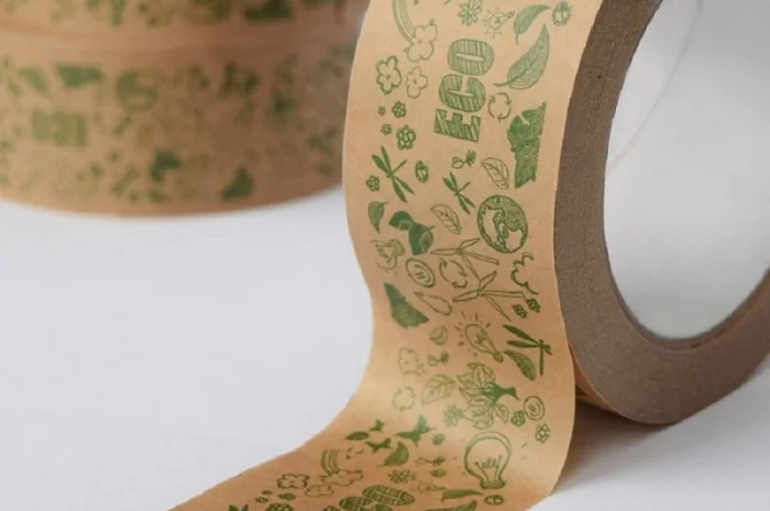 Бумажный крафт скотч с логотипом ECO 48 мм х 50 м, Viskom- фото № 13