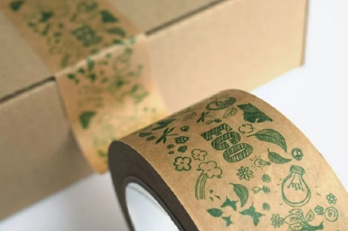 Бумажный крафт скотч с логотипом ECO 48 мм х 50 м, Viskom- фото № 4