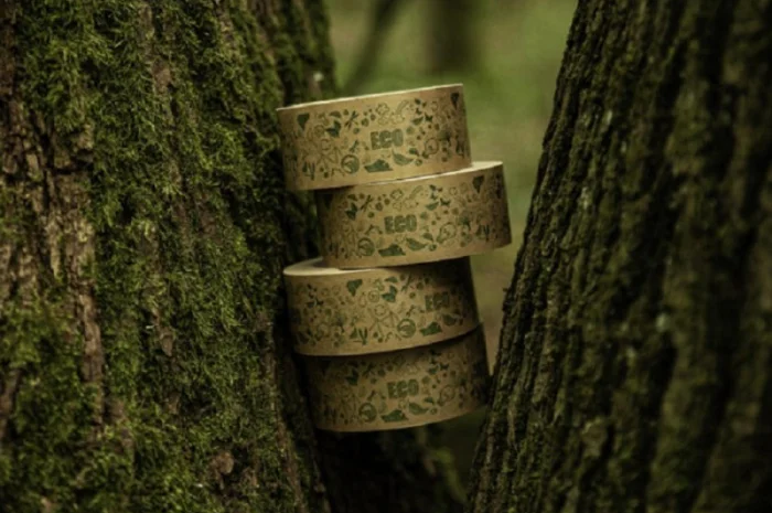 Бумажный крафт скотч с логотипом ECO 48 мм х 50 м, Viskom- фото № 5