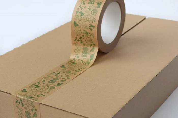 Бумажный крафт скотч с логотипом ECO 48 мм х 50 м, Viskom- фото № 8