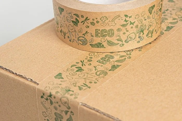 Бумажный крафт скотч с логотипом ECO 48 мм х 50 м, Viskom- фото № 9