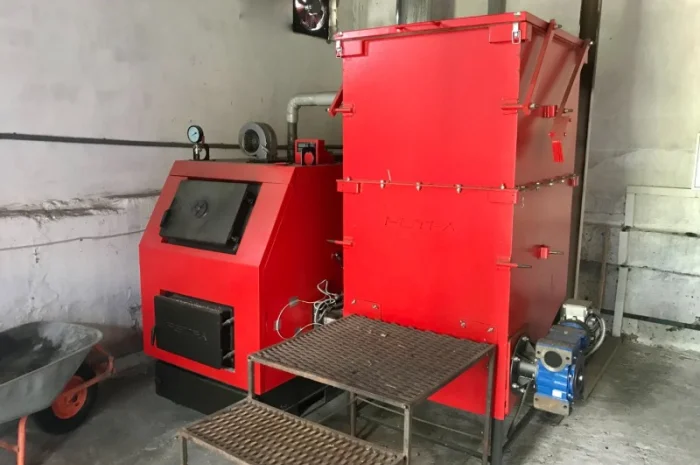 Автоматический котёл Ретро 3М BIO 100 КВТс бункером 1, 5 м³- фото № 1