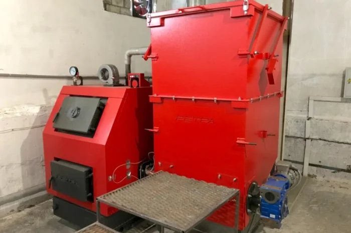 Автоматический котёл Ретро 3М BIO 100 КВТс бункером 1, 5 м³- фото № 2