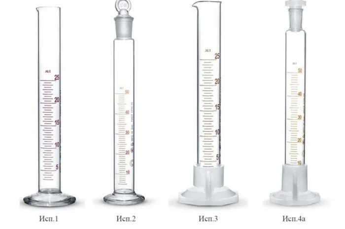 Стеклянные лабораторные со шкалою цилиндры. Обьем мл 10, 25, 50, 100, 250, 500, 1000, 2000- фото № 2