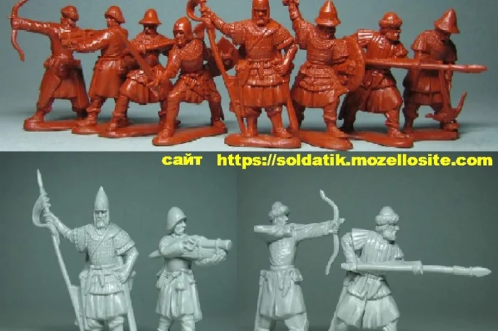 Набор солдатиков: средневековые украинские воины XIV-XV веков (8 шт)- фото № 1