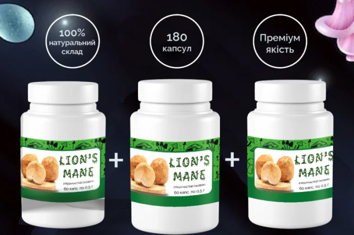 Їжовик Гребінчастий в капсулах 0.5г/60шт – три упаковки- фото № 1