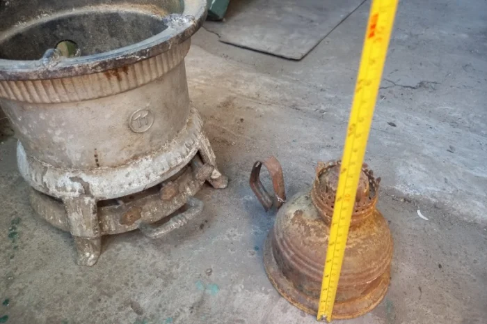 Старинная антикварная керосиновая лампа- фото № 6