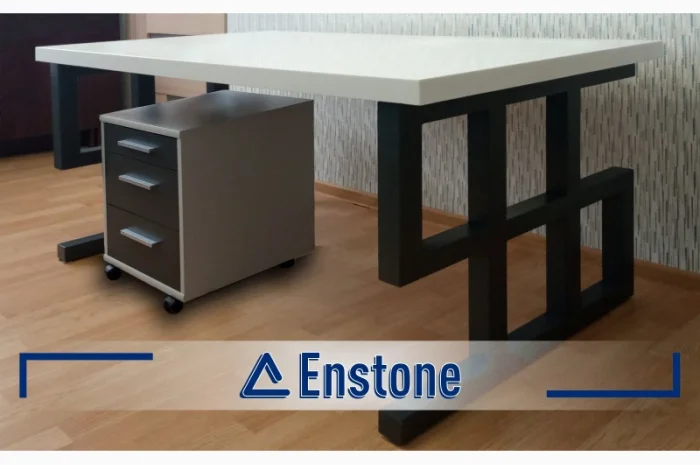 Столешница из акрилового камня для компьютерных столов на заказ- фото № 3