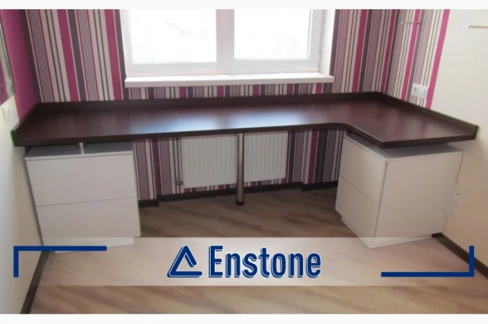 Столешница из акрилового камня для компьютерных столов на заказ- фото № 4