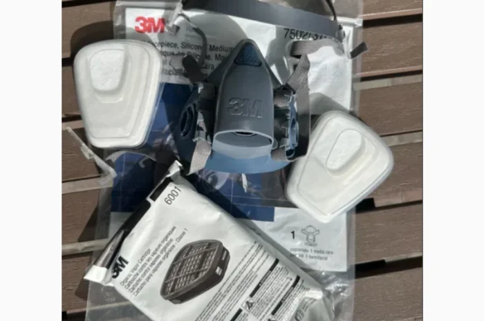 Респираторная маска 3М 7502 с фильтрами 6001- фото № 1