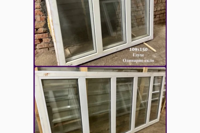 Пластиковое глухое окно 103х233- фото № 2