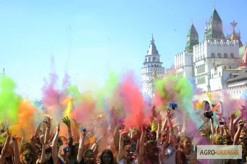 Краска Холи, Бирюзовая, опт и розница, Фарба Холі- фото № 5