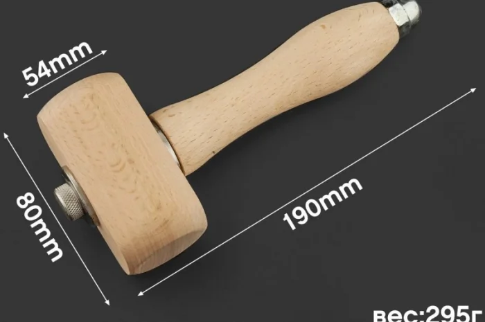 Молоток деревянный колотушка для работы с кожей- фото № 1