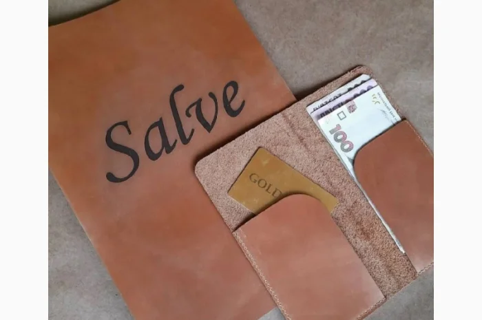 Набор кожаная обложка для меню и счетница- фото № 1