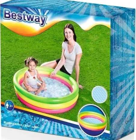 Детский надувной бассейн Bestway 102х25 см, разноцветный- фото № 3