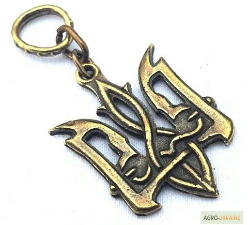 Кулон Тризуб Сокол из бронзы- фото № 1